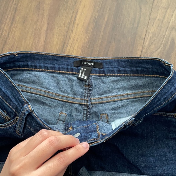 Forever 21 Dark Wash Jean Shorts - Picture 4 of 7